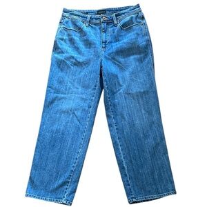 Talbots Womens Stovepipe Cropped Wide Leg Jeans High Rise Size 6